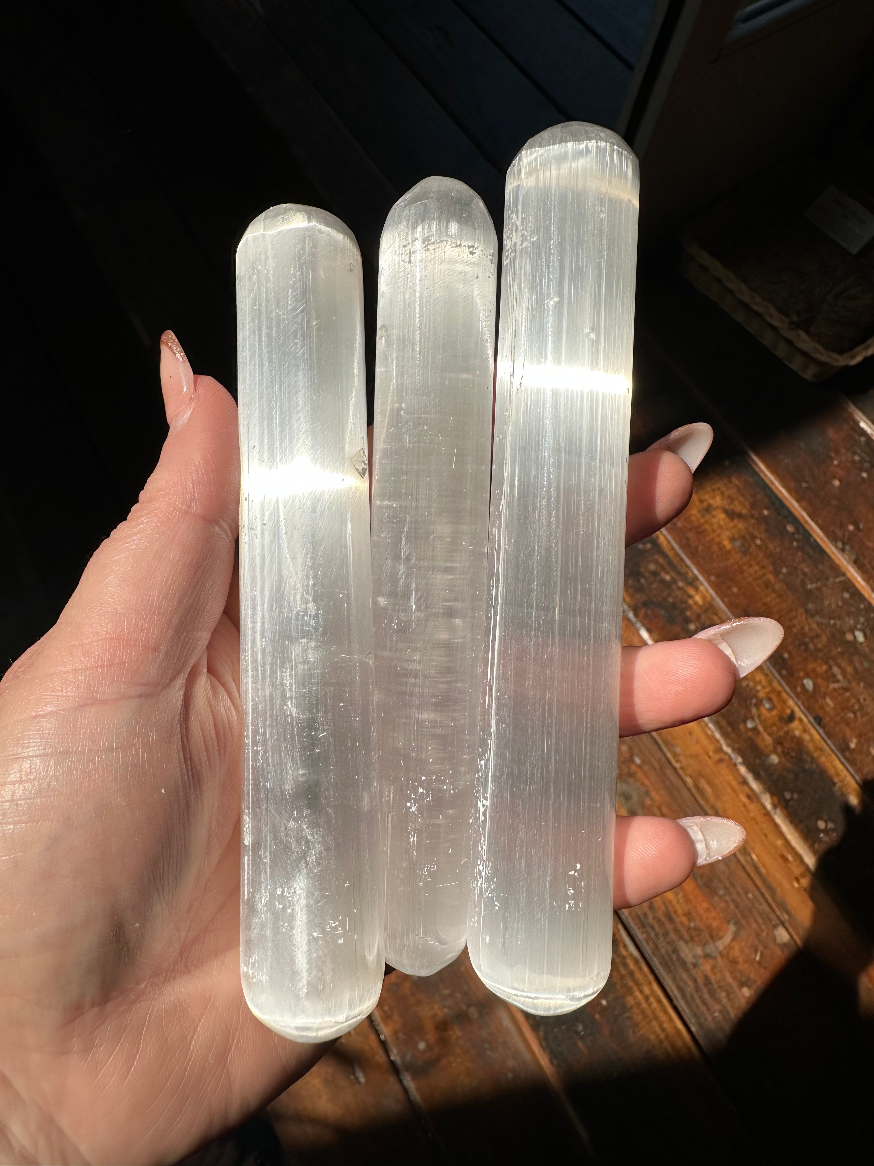 Selenite Massage wand for Clearing the Energetic Body