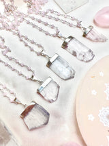 Kunzite & Rose Quartz Necklace for Transmuting Energy