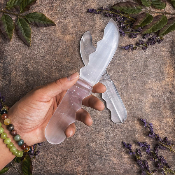 Selenite Satin Spar Athame (Knife)