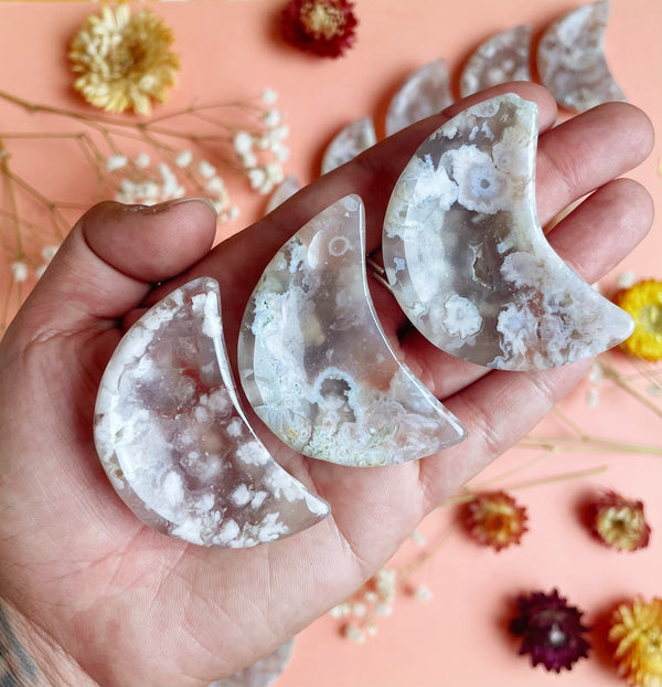 Flower Agate Mini Moon Dish