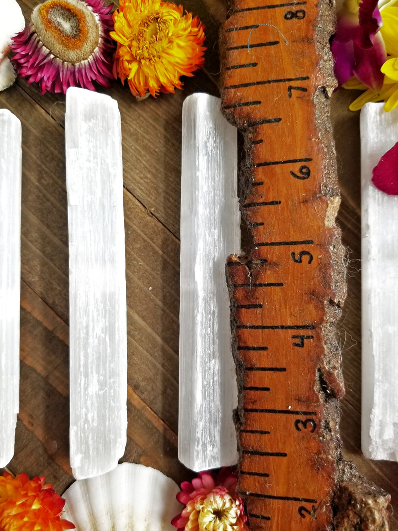 Selenite Satin Spar Higher Chakra Wand