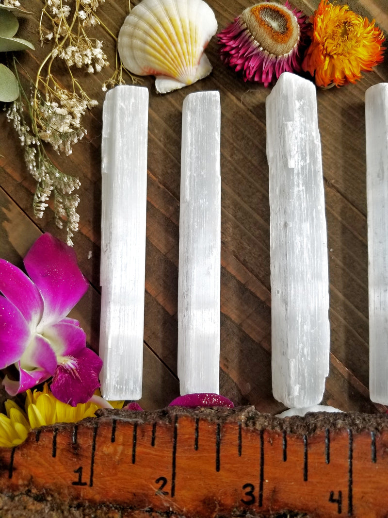 Selenite Satin Spar Higher Chakra Wand