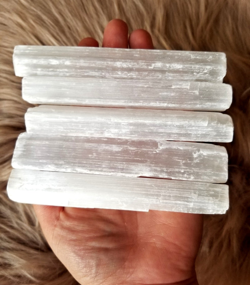Selenite Satin Spar Higher Chakra Wand