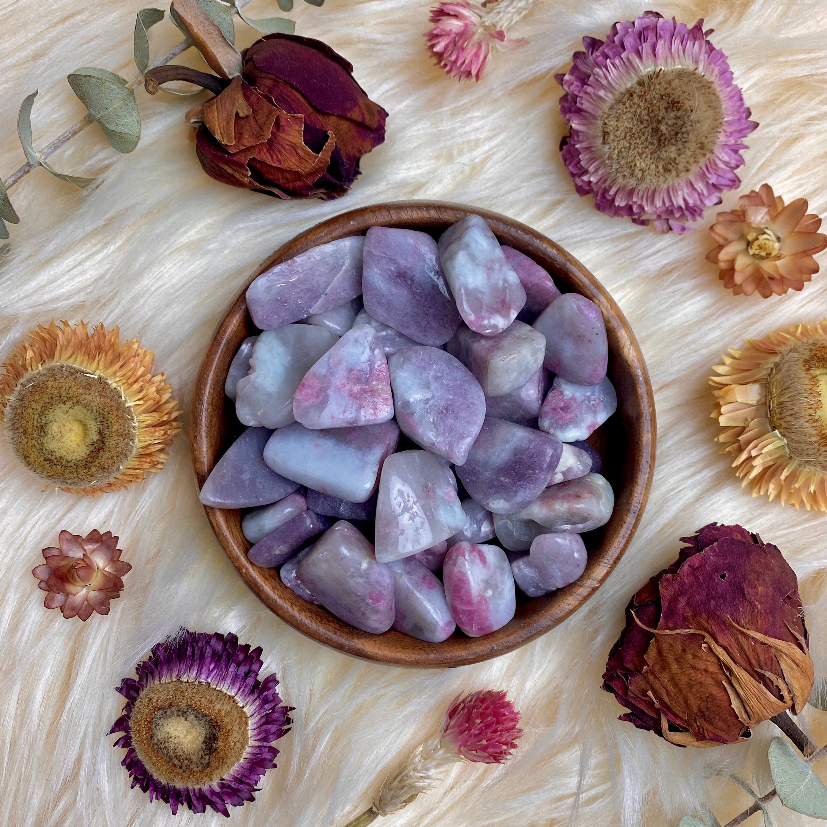 Pink Tourmaline with Lepidolite Tumbled Stone