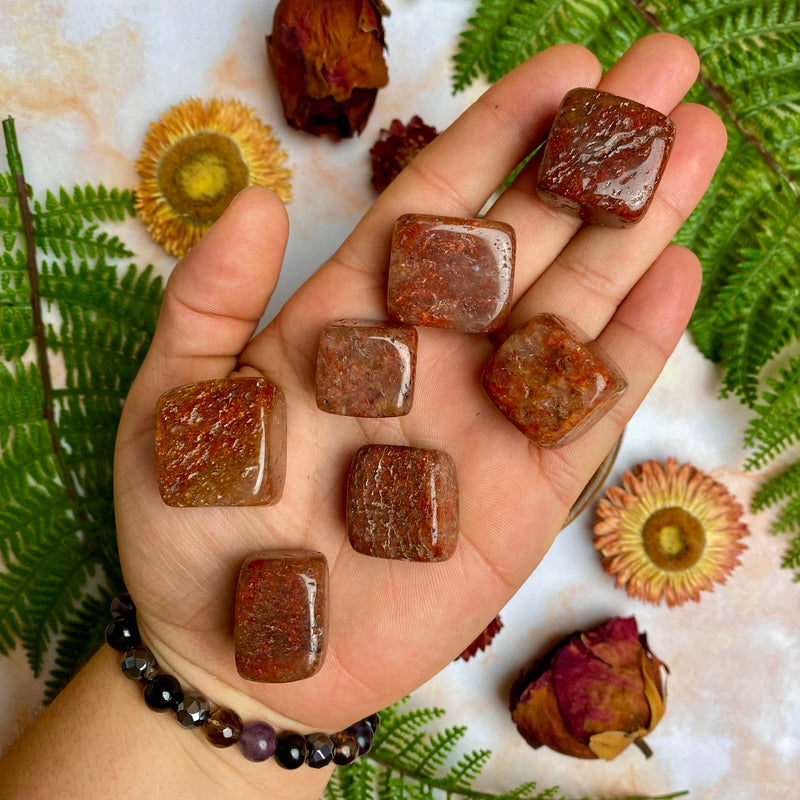 Fire Quartz (Red Hematoid) Tumbled Cubes