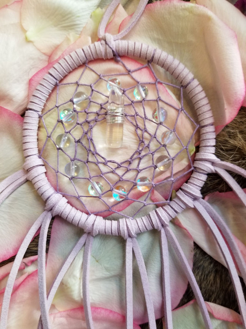 Lavender Dream Catcher // Aura Quartz Bubble Beads