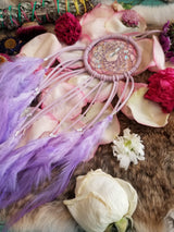 Lavender Dream Catcher // Aura Quartz Bubble Beads