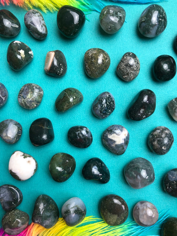 Moss Agate Tumbled Stone for Harmony