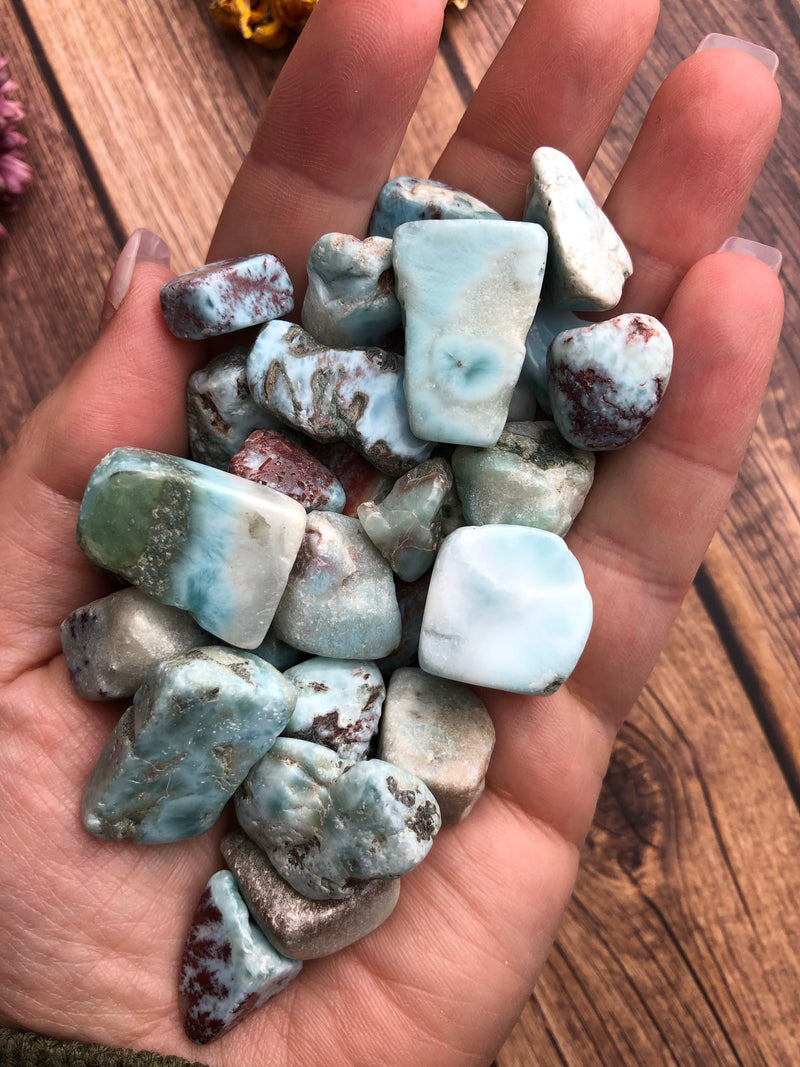Larimar Tumbled Stone for Calming & Soothing