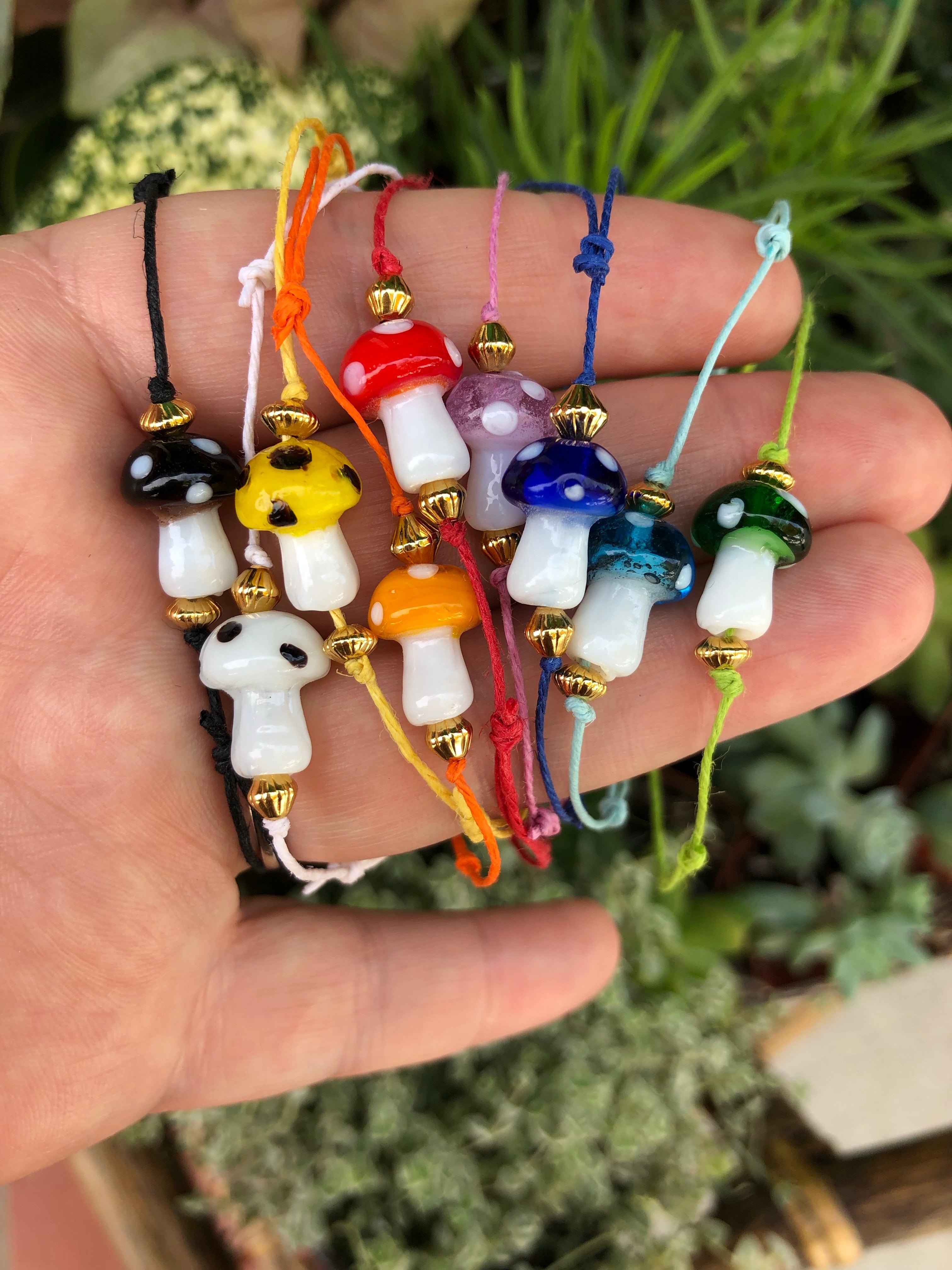 Mushroom Adjustable Hemp Bracelet