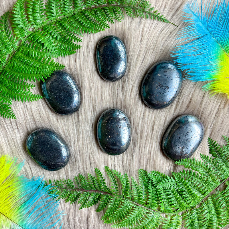 Hematite Palm Stone