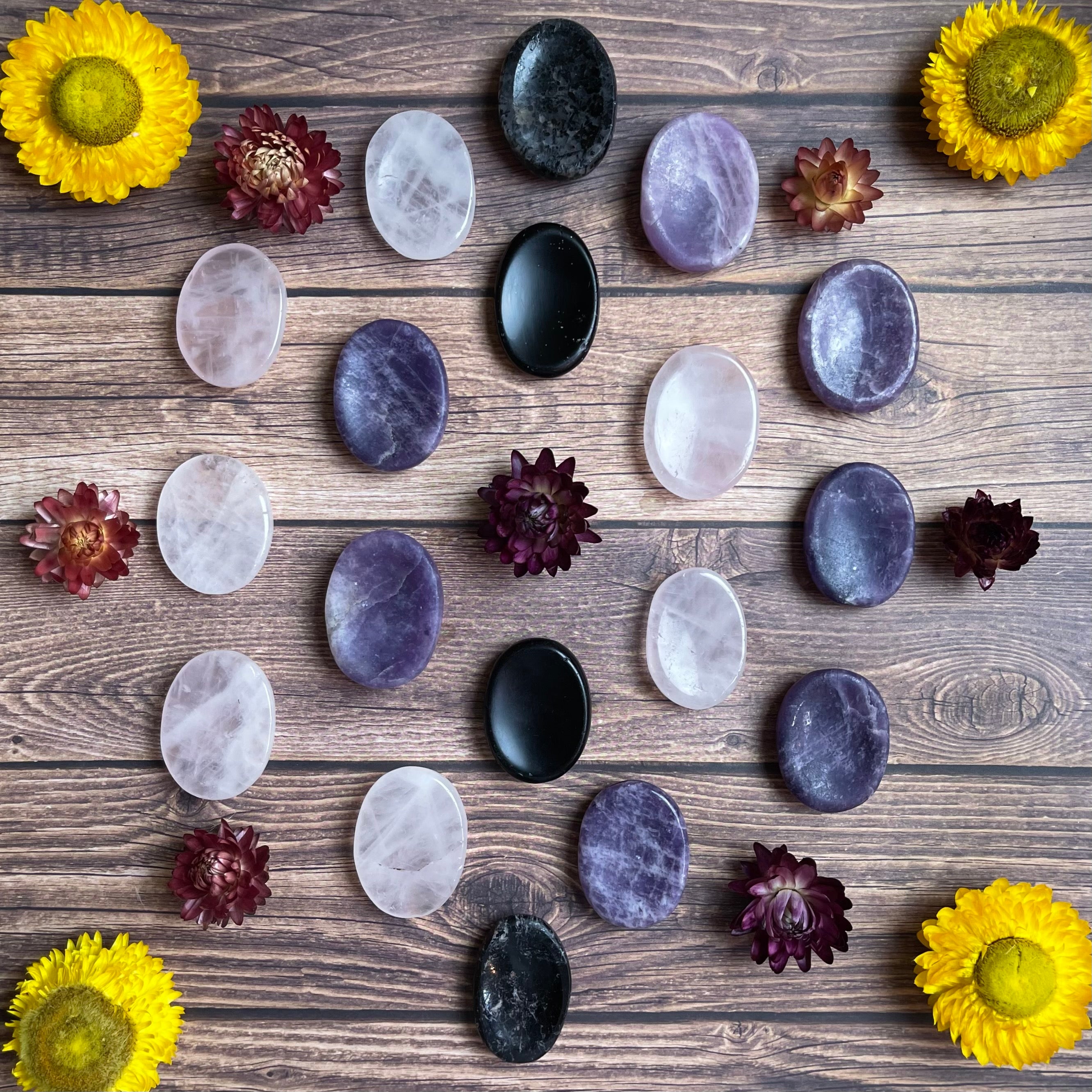 Worry Stone - Obsidian, Rose Quartz, Lepidolite or Black Tourmaline