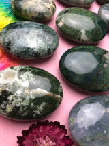 Moss Agate Palm Stone for Abundance