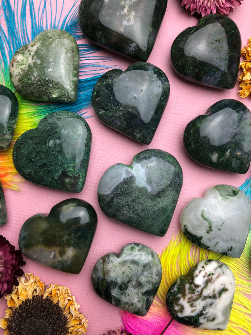 Moss Agate Heart for Friendship & Love