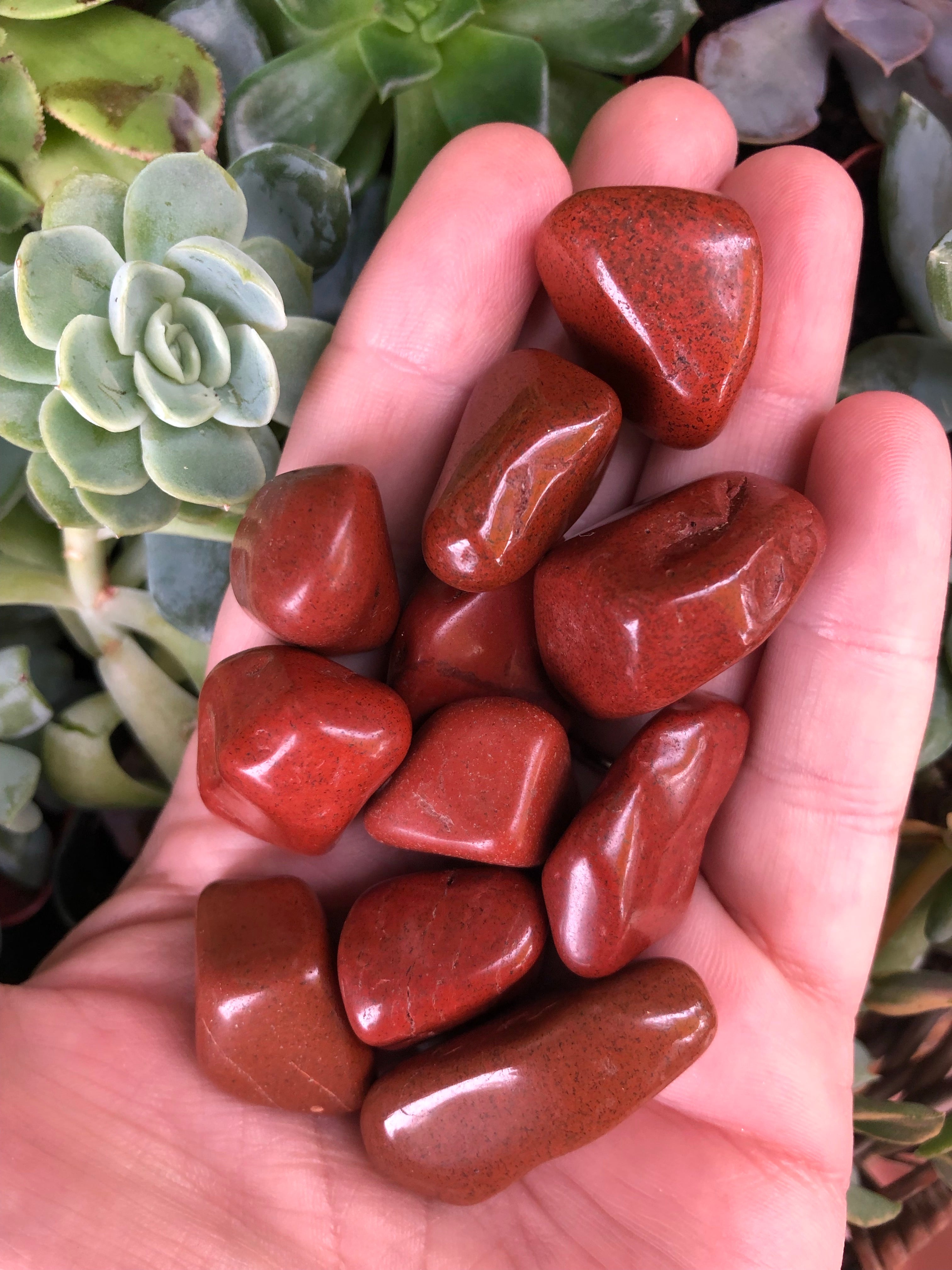 Red Jasper Tumbled Stones for Stimulating Chi Energy