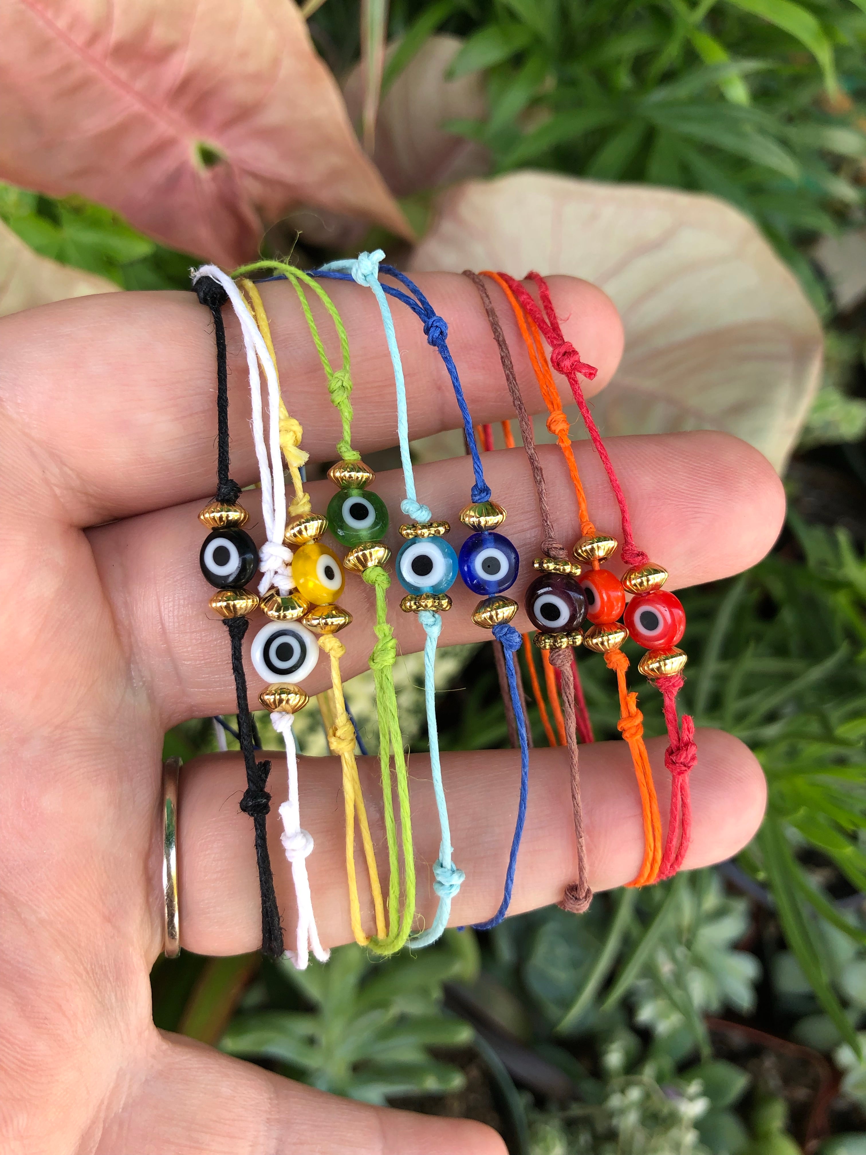 Evil Eye Adjustable Hemp Bracelet