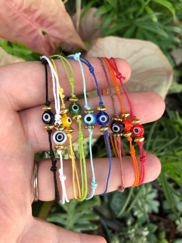 Evil Eye Adjustable Hemp Bracelet