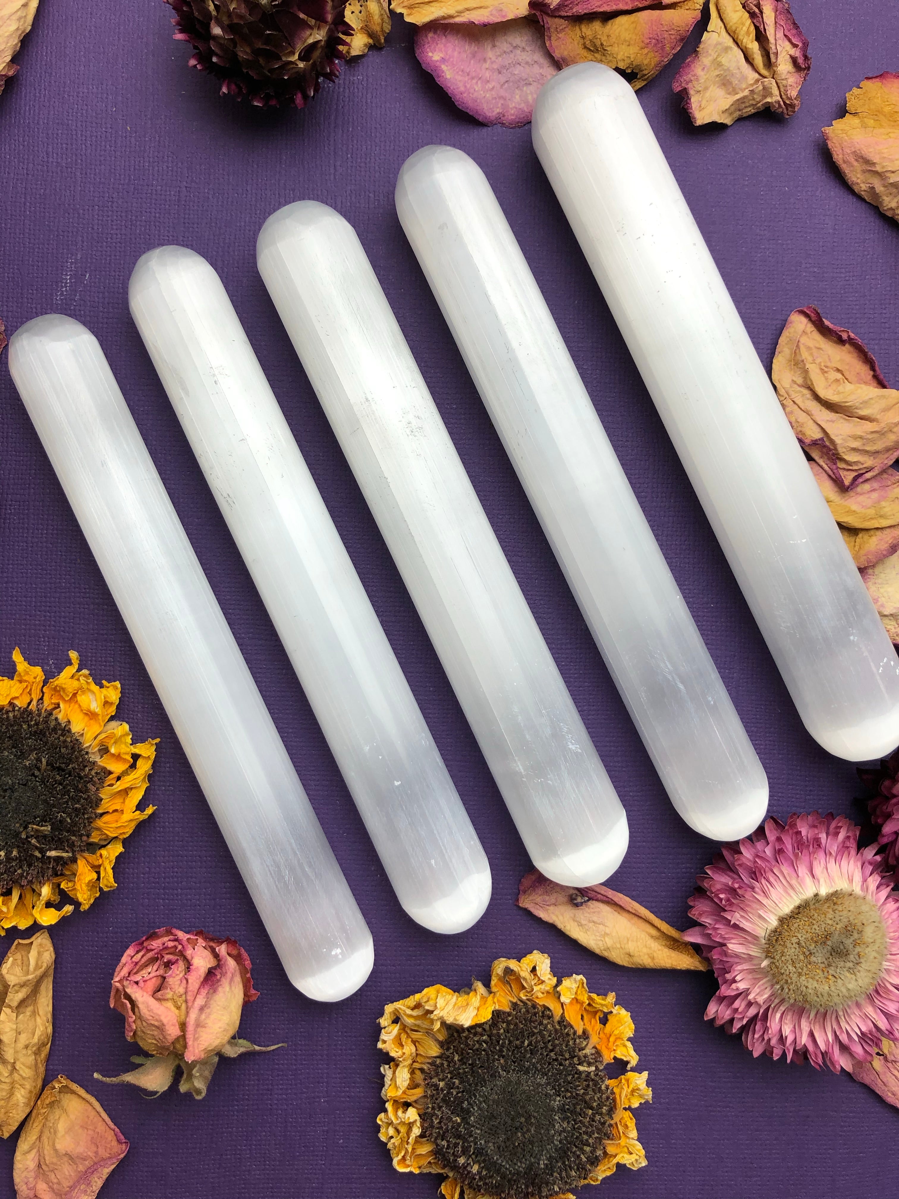 Selenite Massage wand for Clearing the Energetic Body