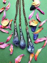 Amethyst Point Pendant Necklace with Ornate Vintage Detail