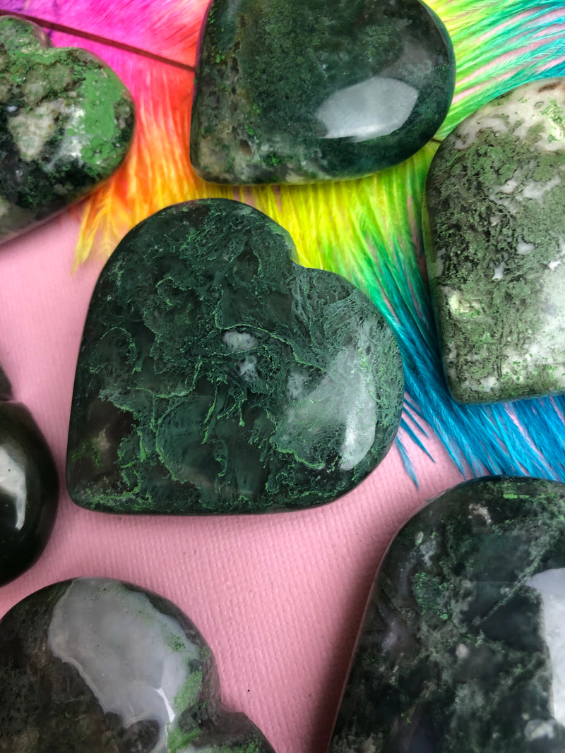 Moss Agate Heart for Friendship & Love
