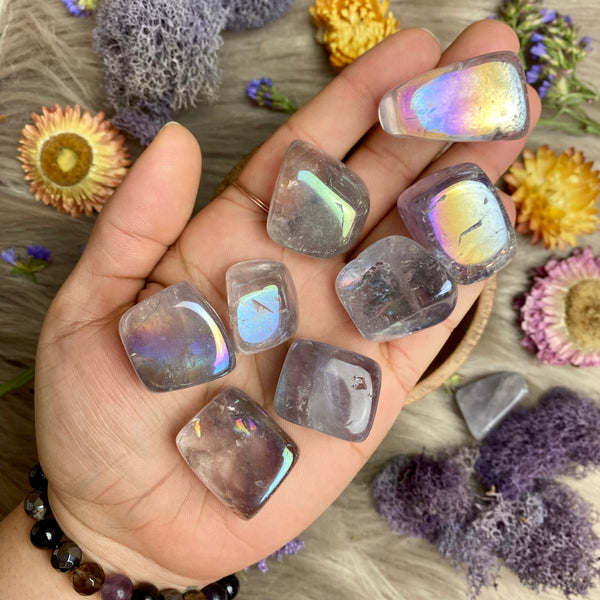 Angel Aura Amethyst Tumbled Stone for Psychic Enhancement