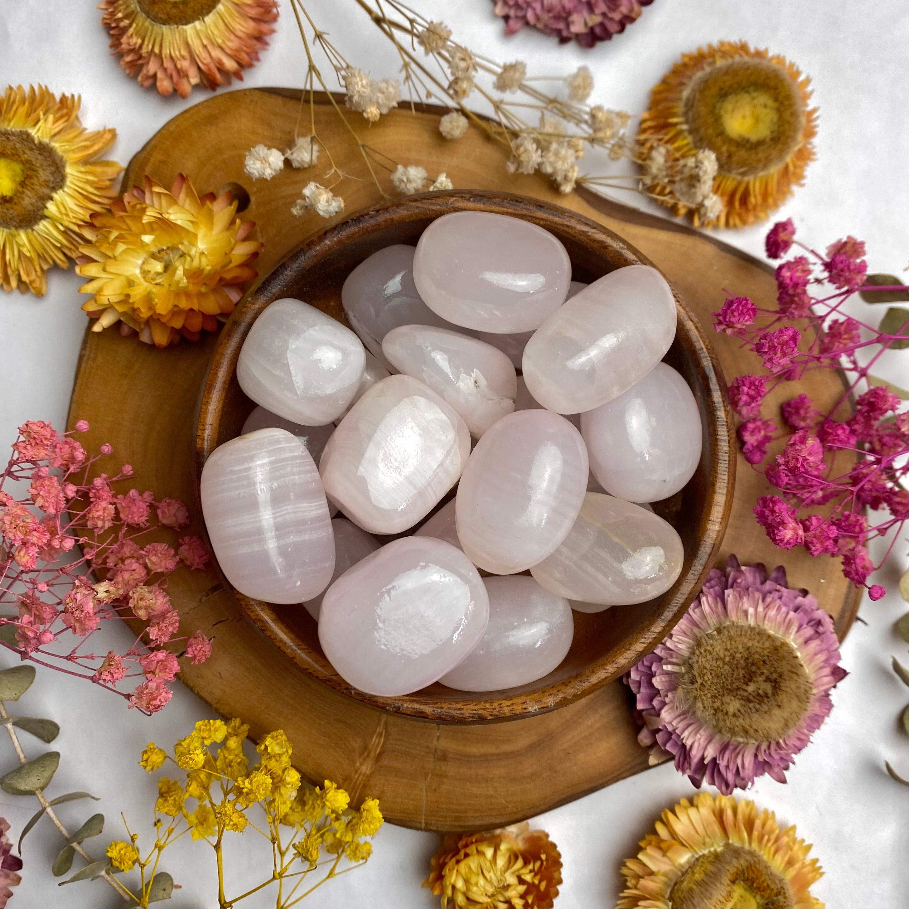 Light Pink Calcite Tumbled Stone